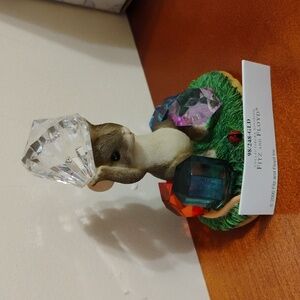Fitz and Floyd Crystal Gem Mouse Figurine YOU'RE A REAL GEM